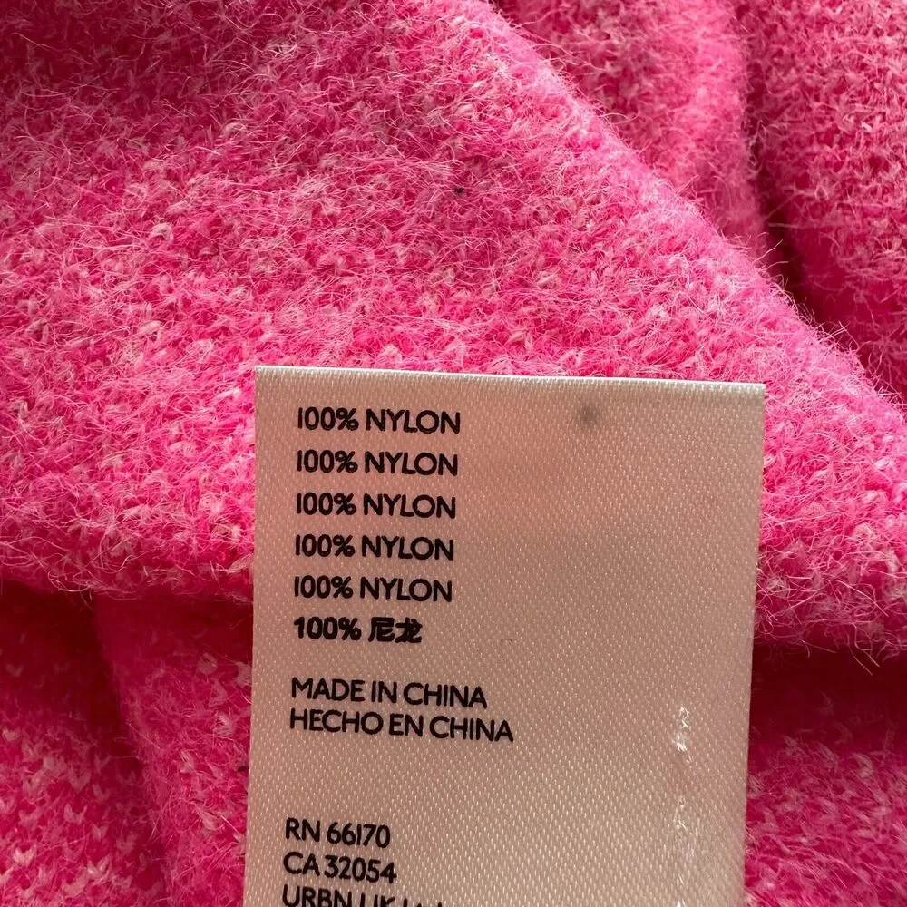 Free People Sweater Weather‎ Women’s Small Pink Knit Scoop V-Neck High Low Nylon